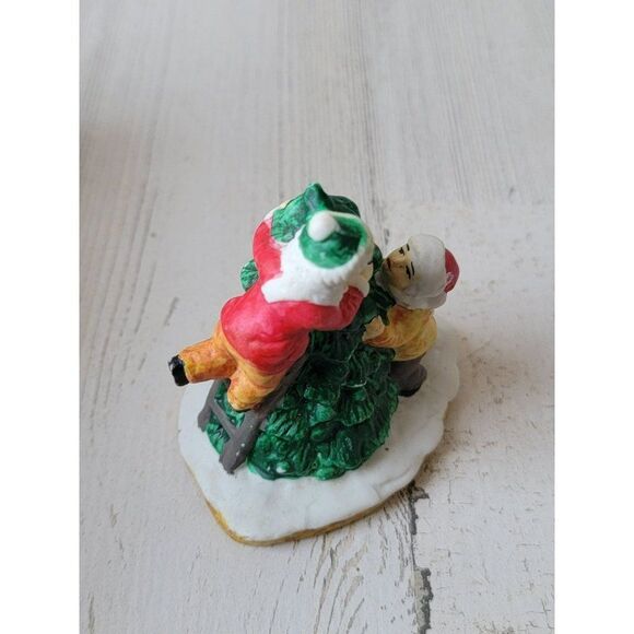 Kid fluff Christmas pine tree Village accessory xmas decor - Picture 3 of 6